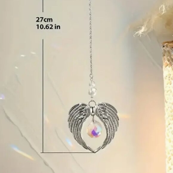 Remembrance Angel Wings Crystal Sun Catcher - Guardian Angel Crystal & Silver - Picture 4 of 4